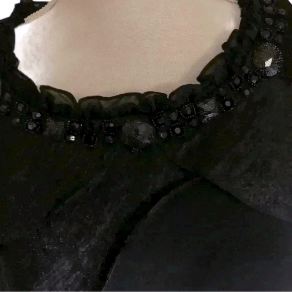 SL Fashions Black Tiered Sheath Cocktail Dress - Picture 6 of 7